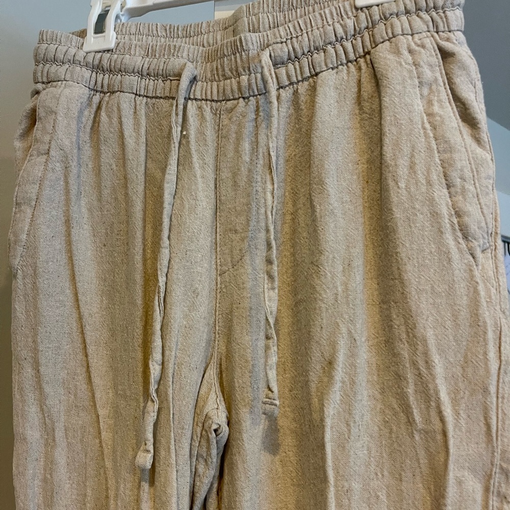 OLD NAVY Tan Cream Khaki Elastic Waist Straight Leg Jogger Ankle Pants - Picture 2 of 4